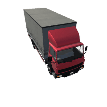 Cargo Truck With Interior_Red